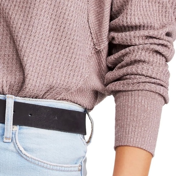 FREE PEOPLE Santa Clara Dolman Sleeve Thermal Top In Dark Mulberry Sz M/L ✨NWT✨ - Picture 5 of 9